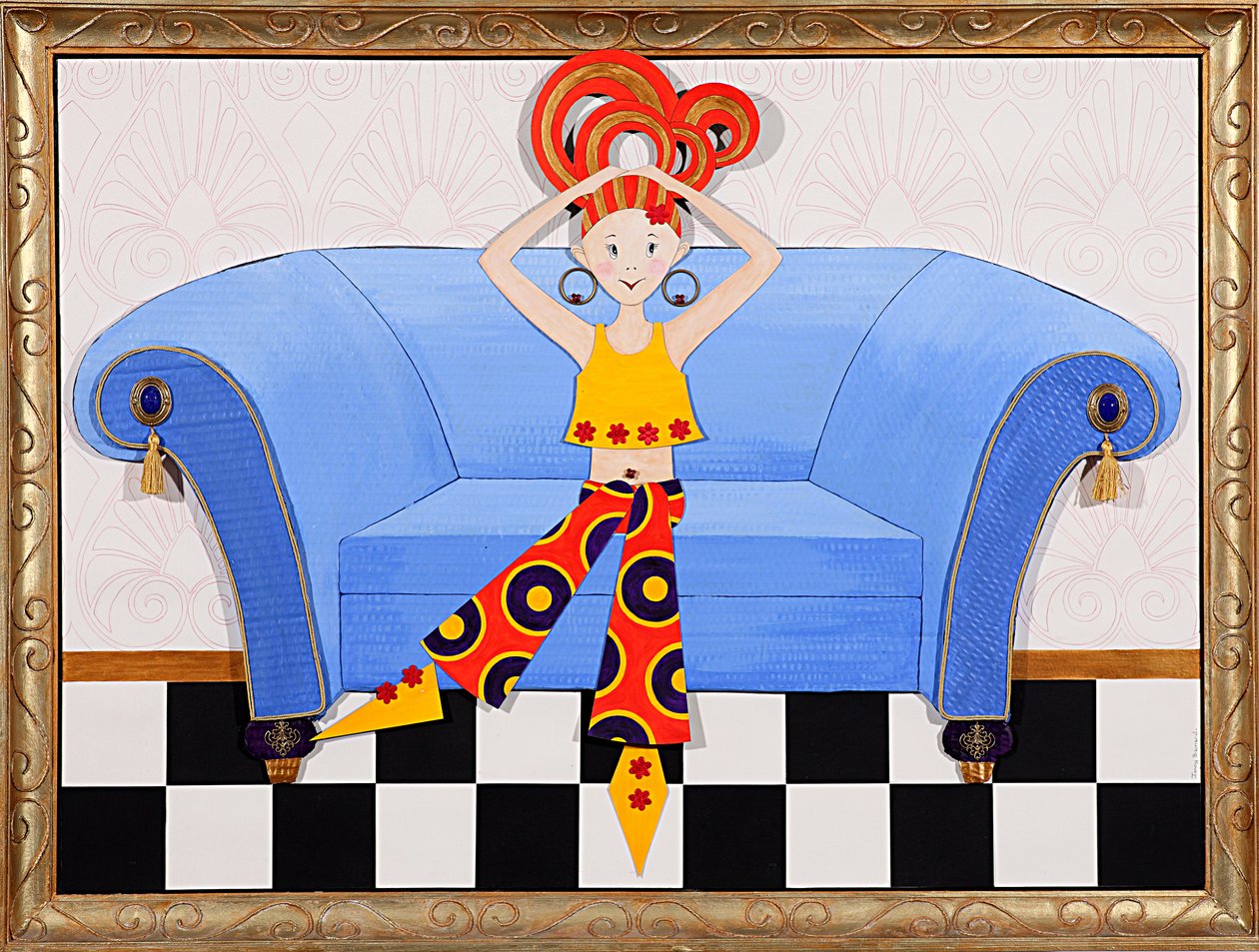 Divan Diva, 2008 (akril a táblán) alkotó: Jenny Barnard