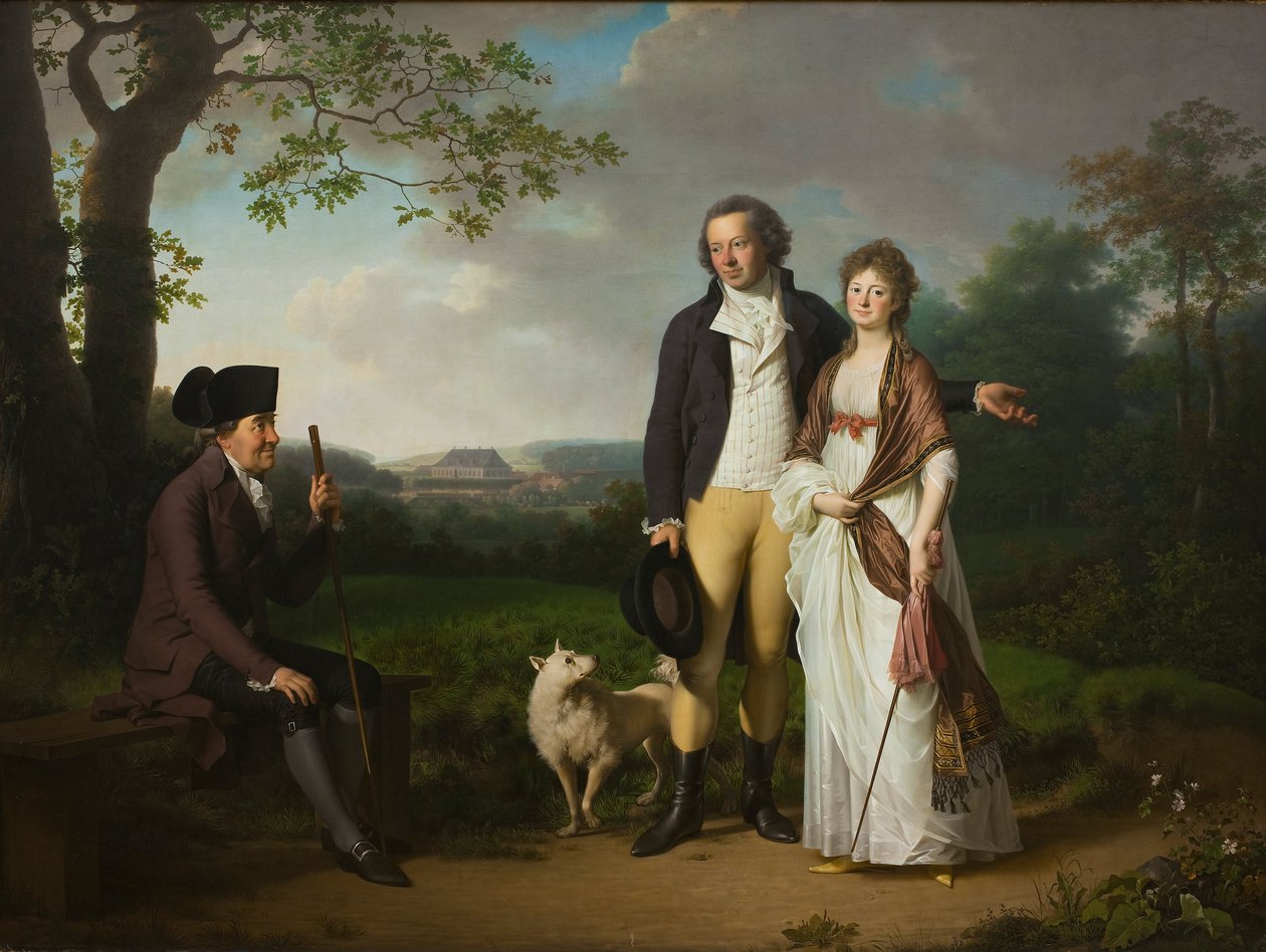 Dán: Niels Ryberg a fiával, Johan Christian-nal és menyével, Engelke, született Falbe Niels Ryberg a fiával, Johan Christian-nal és menyével, Engelke, született Falbe-nal alkotó: Jens Juel