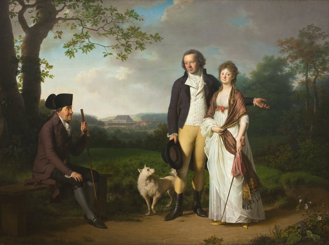 Niels Ryberg fiával, Johan Christiannal és menyével, Engelke-vel, szül. Falbe alkotó: Jens Juel