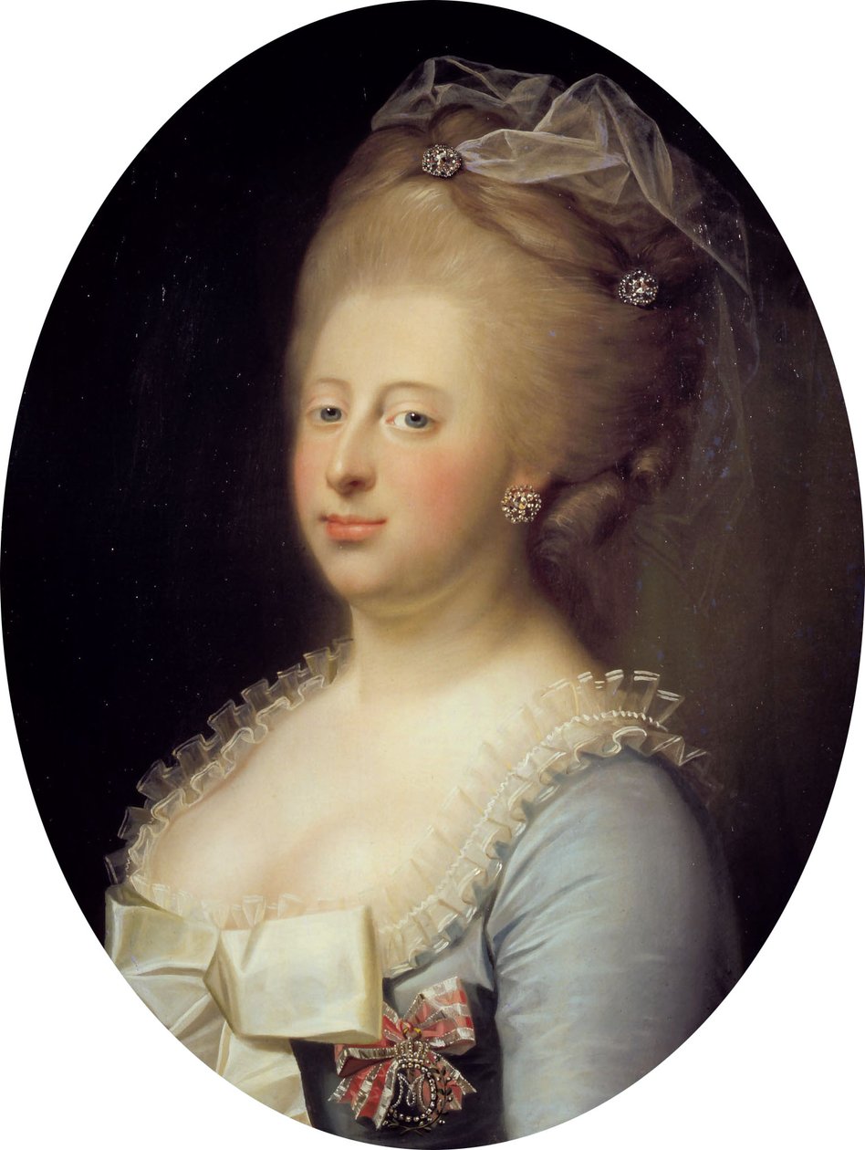 Caroline Mathilde dán királynő portréja alkotó: Jens Juel