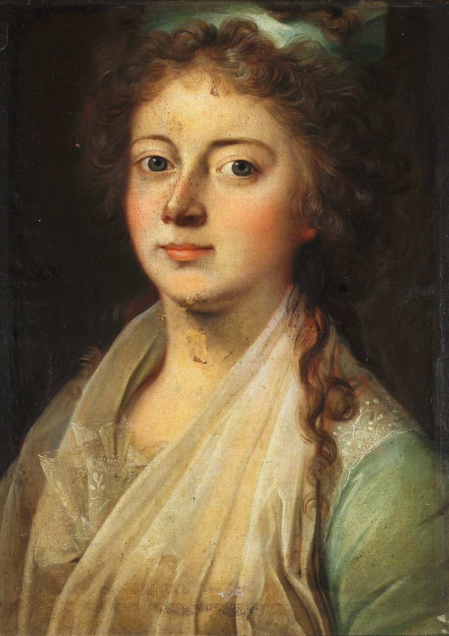 Marie Sophie Frederikke királynő portréja VI. Frigyes feleségeként alkotó: Jens Juel