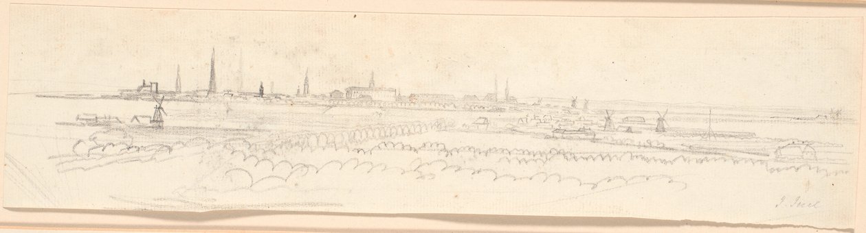 Koppenhága kilátása a Frederiksberg-hegyről. Háttértanulmány Hatodik Frigyes trónörökös portréjához alkotó: Jens Juel