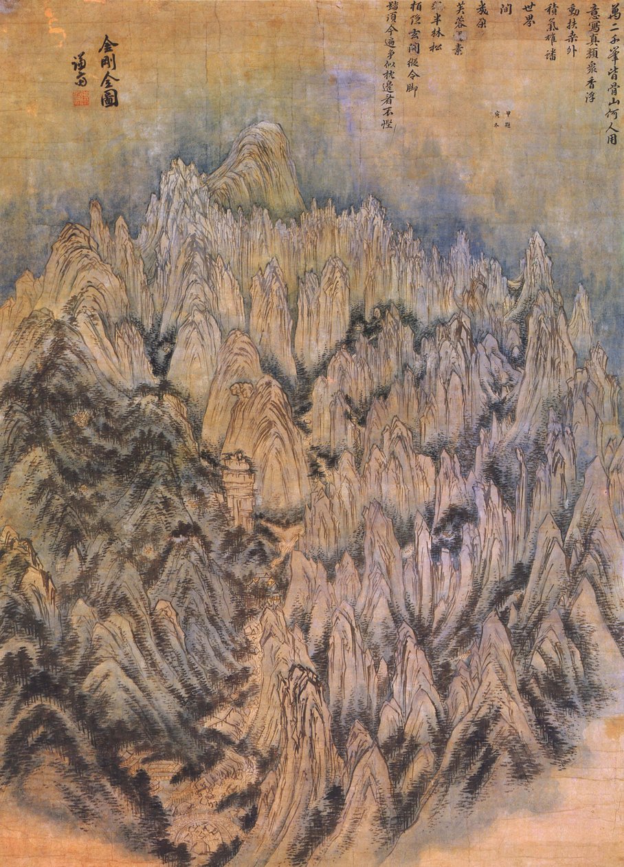 A Geumgang-hegy általános látképe alkotó: Jeong Seon