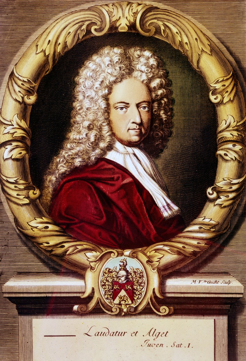 Daniel Defoe portréja (színes litó) alkotó: Jeremiah (after) Taverner