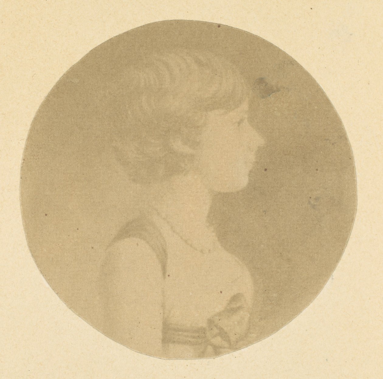 Egy profilos lány mezzotint portréja, a St. Memin portrégyűjteményből, 1862. alkotó: Jeremiah Gurney