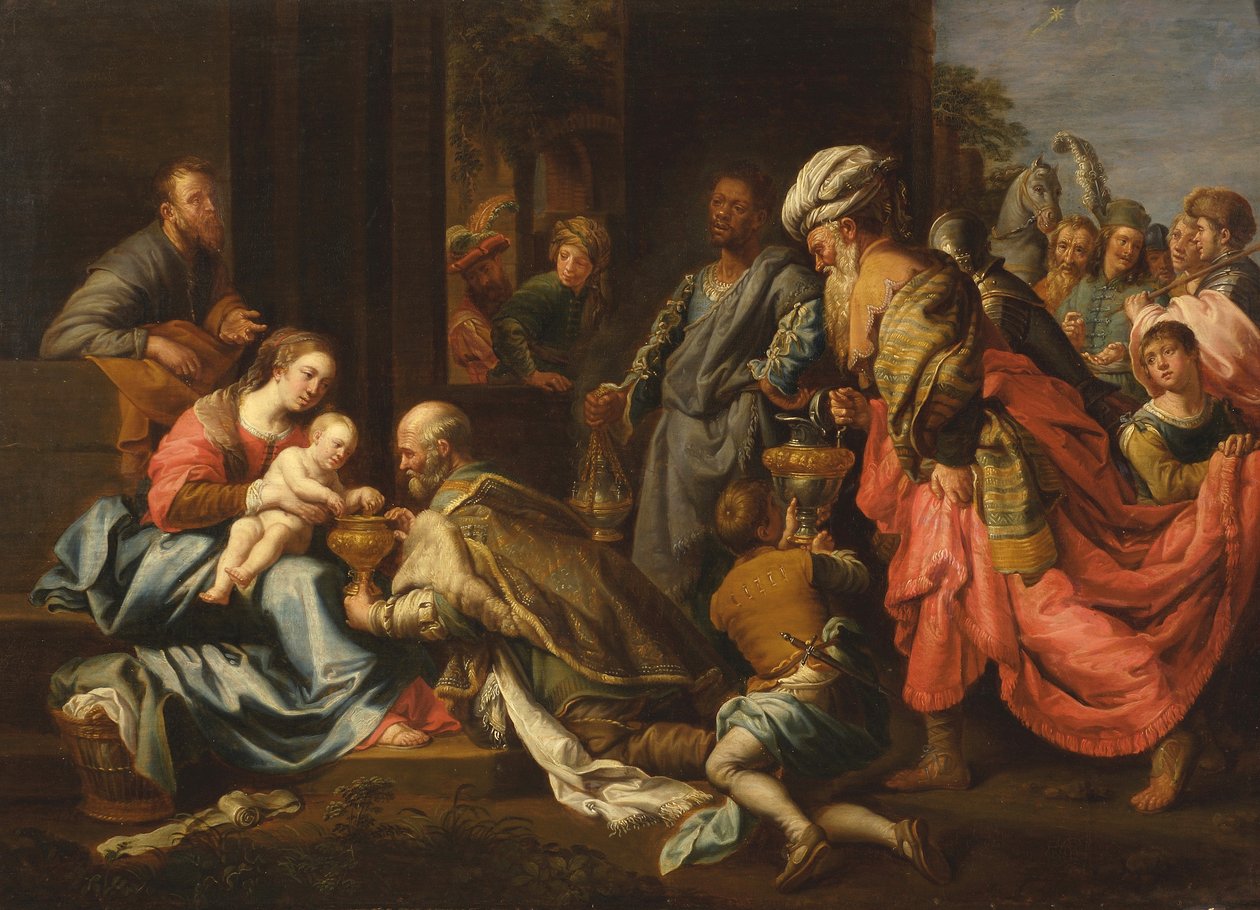 A királyok imádása van Loon után alkotó: Jeremias Majer