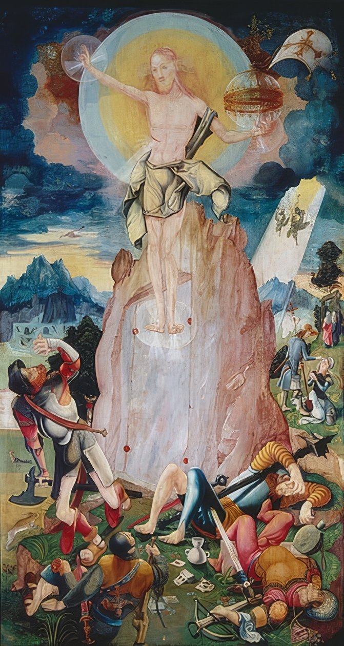 Krisztus feltámadása (a Herrenberg-oltár jobb szárnya). 1519 alkotó: Jerg Ratgeb