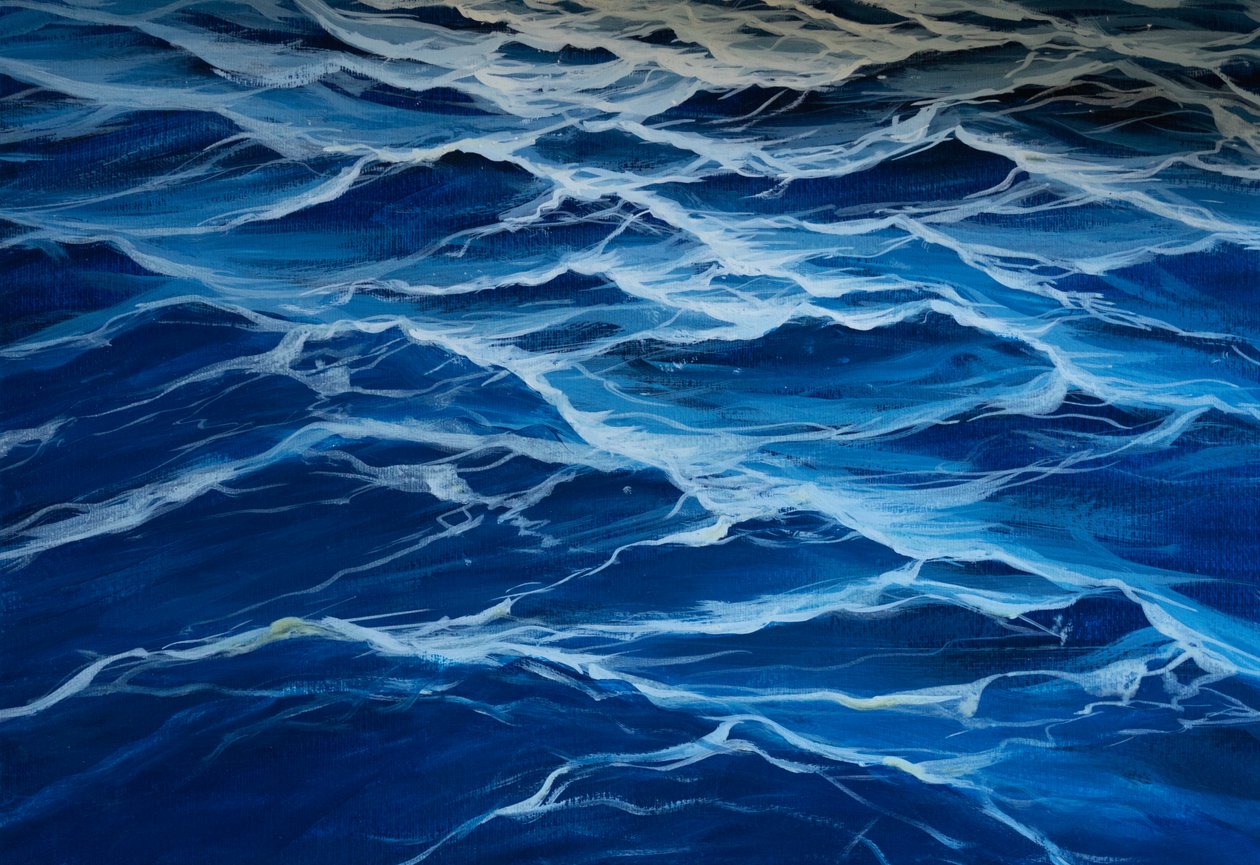 Kék tenger, 2020 (tempera, papír) alkotó: Jerome Glomaud
