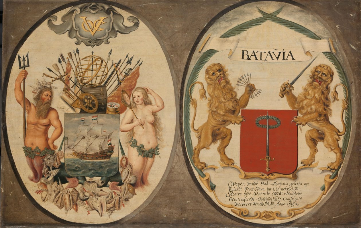 A Holland Kelet-Indiai Társaság és Batavia város fegyverei alkotó: Jeronimus Becx (II)