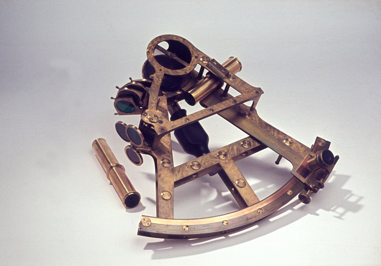 Dupla keretű hídszeksztáns, 1780 körüli (sárgaréz és fa) alkotó: Jesse Ramsden