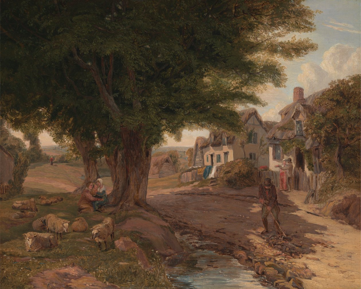 Village Scene (esetleg Colickey Green, Essex) alkotó: Jessica Landseer