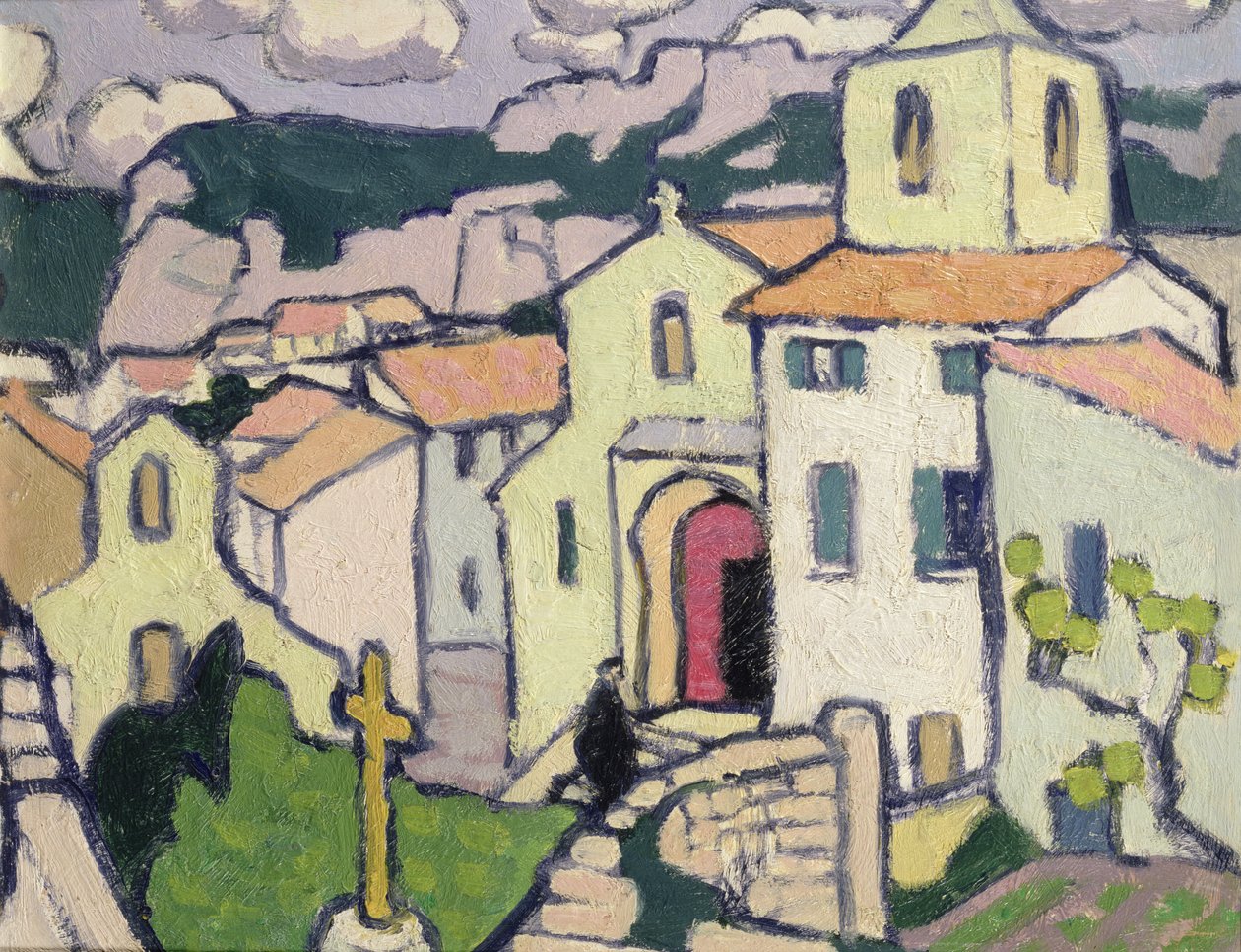 Les Baux, a pap belép templomába, 1911 körül alkotó: Jessica Stewart Dismorr