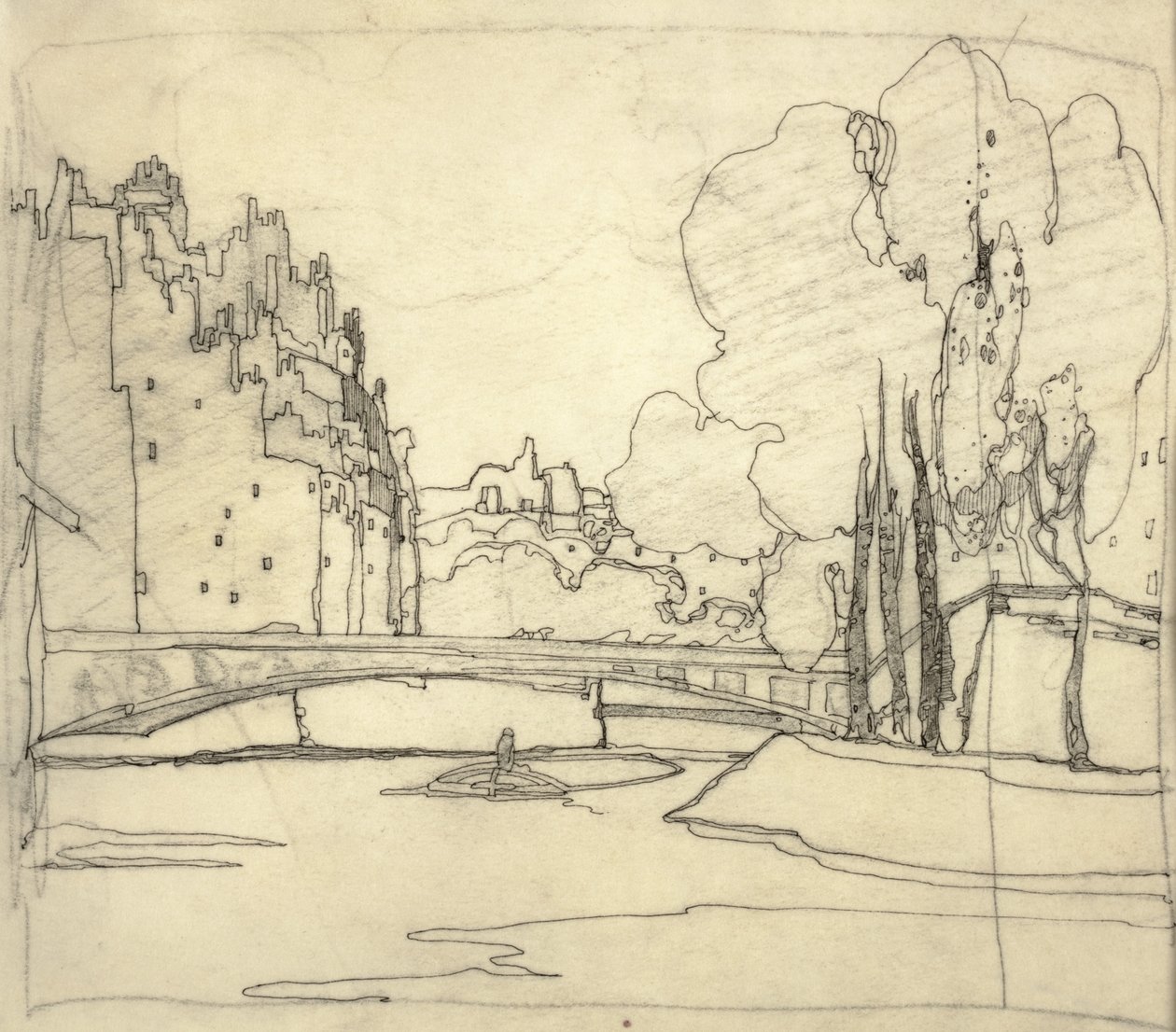 Illusztráció a "The Book of Bridges"-hez, 1911 körül (tinta papíron) alkotó: Jessie Marion King