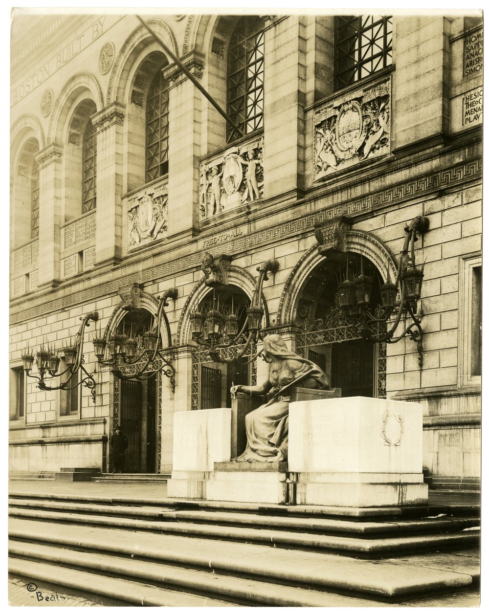 Boston Public Library, Boston, 1902-1910 körül (zselatin ezüst fotó) alkotó: Jessie Tarbox Beals