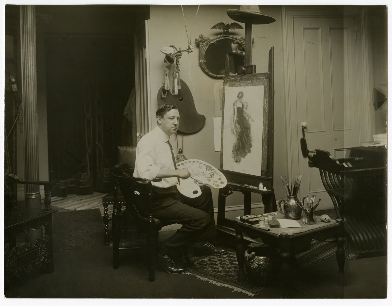 Harrison Fisher, 1905-1911 körül (zselatin ezüst fotó) alkotó: Jessie Tarbox Beals