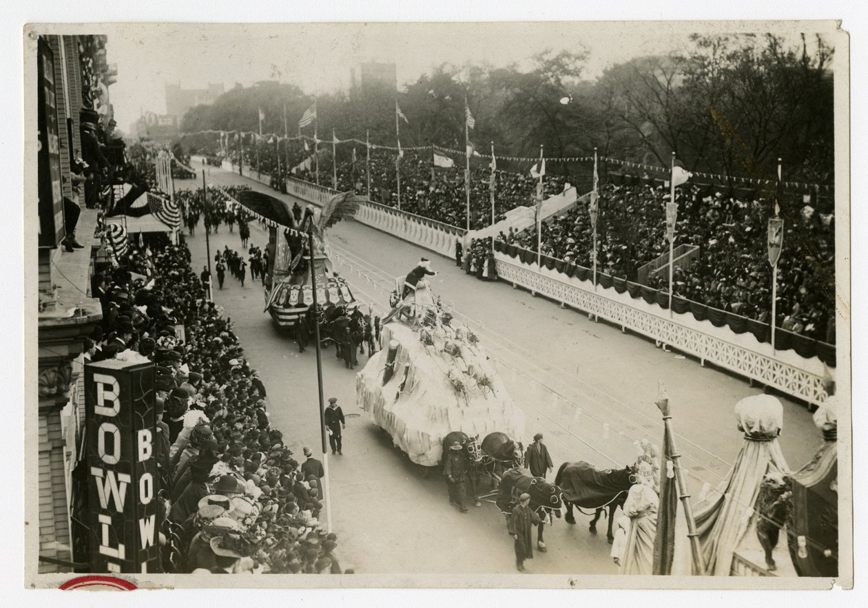 Történelmi felvonulás: általános nézet Central Park Szent Miklós-kocsi alkotó: Jessie Tarbox Beals