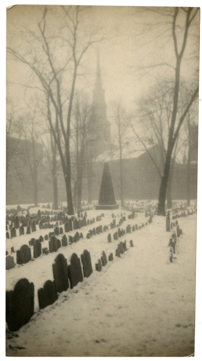 Old Granary Burying Ground Boston, USA, 1902-1910 körül (zselatin ezüst fotó) alkotó: Jessie Tarbox Beals