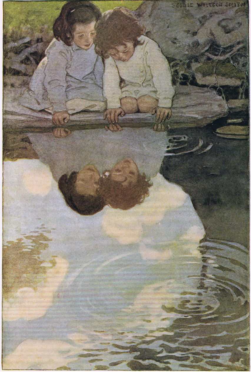 Gyerekek tükörképüket nézegetve, Robert Louis Stevenson 1885-ben megjelent „A Child