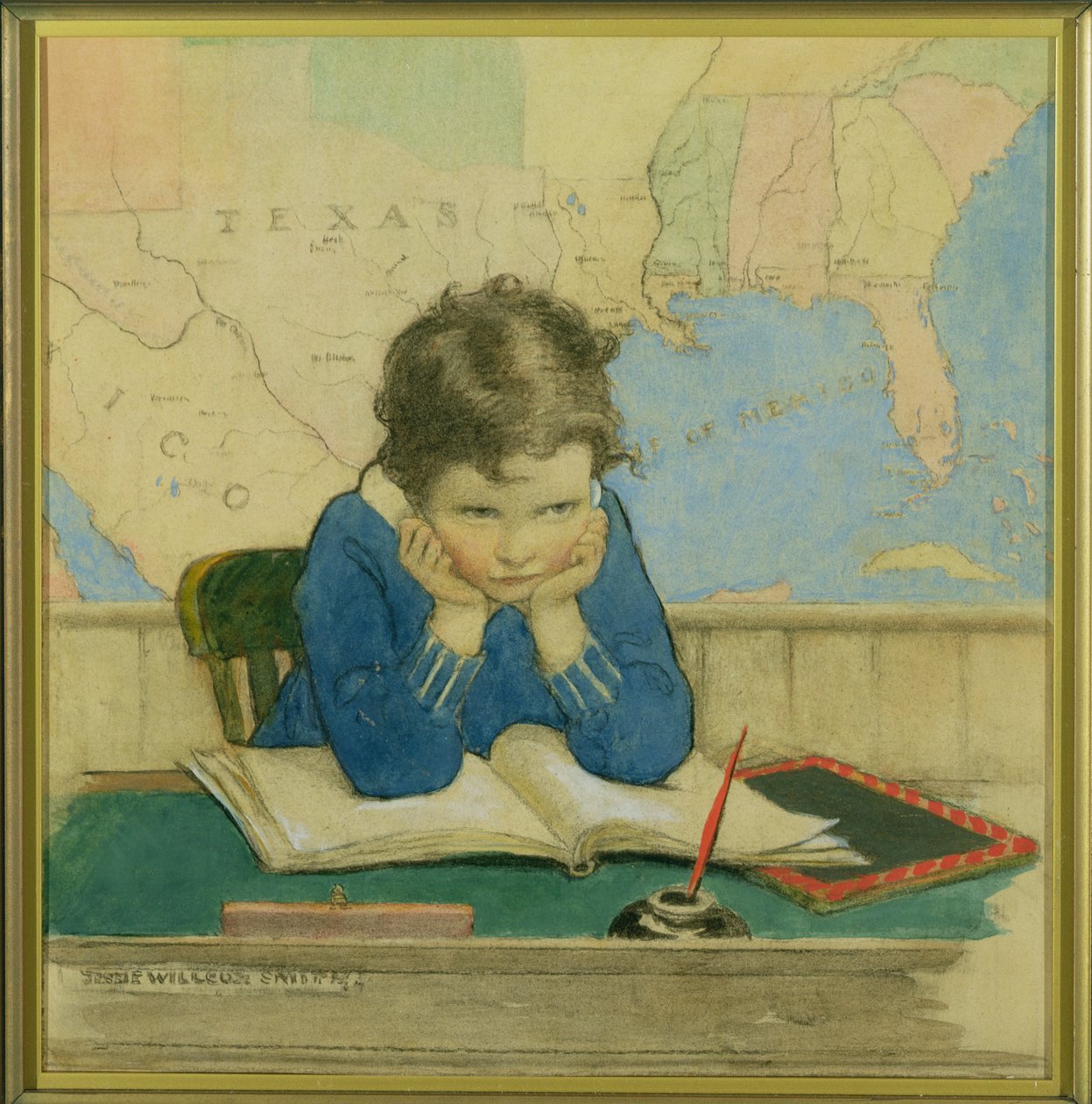 Borítóillusztráció a Good Housekeeping magazinhoz, 1928. október (akvarell és faszén papíron) alkotó: Jessie Willcox Smith