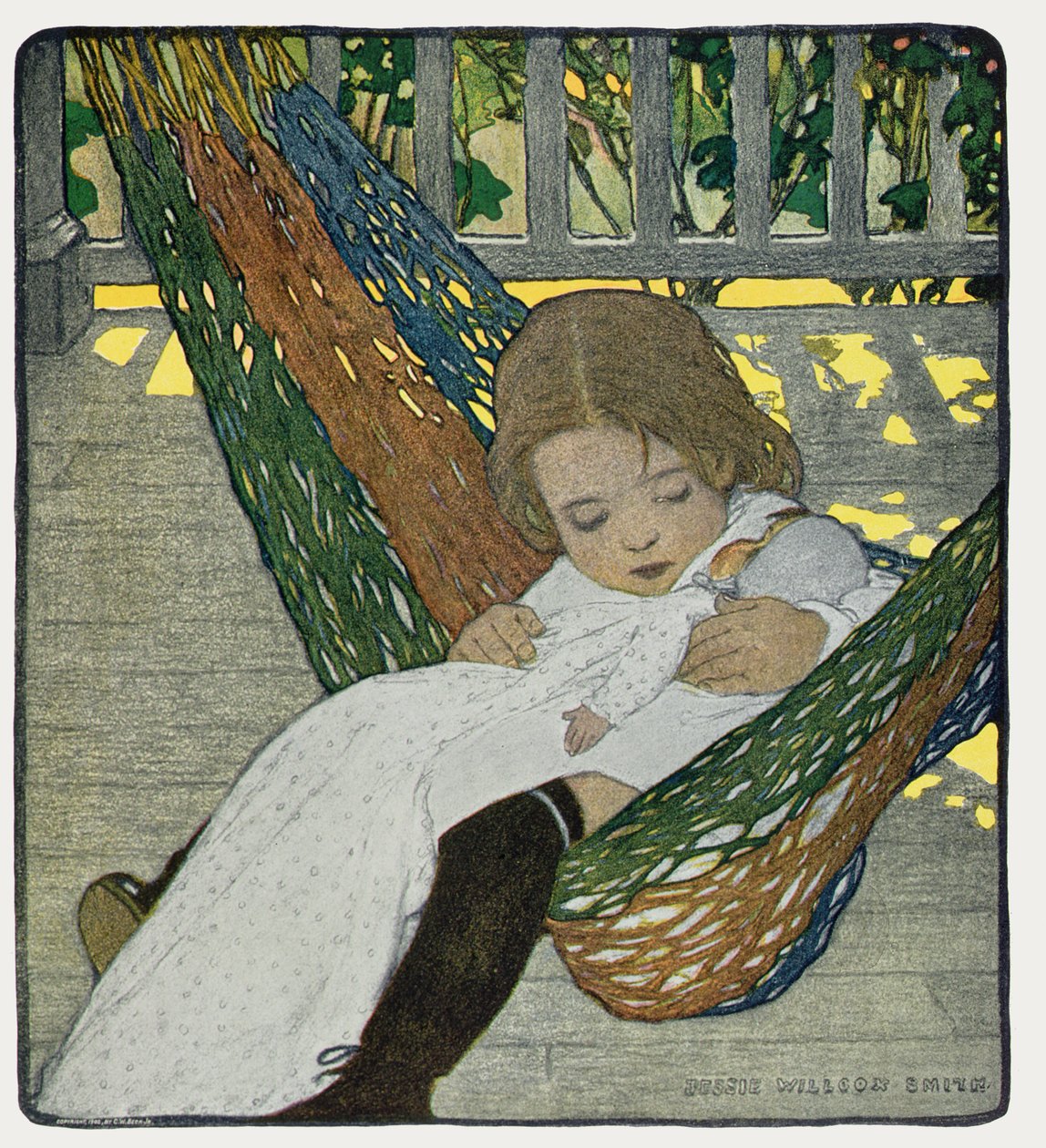 Ringató baba baba álomba alkotó: Jessie Willcox Smith