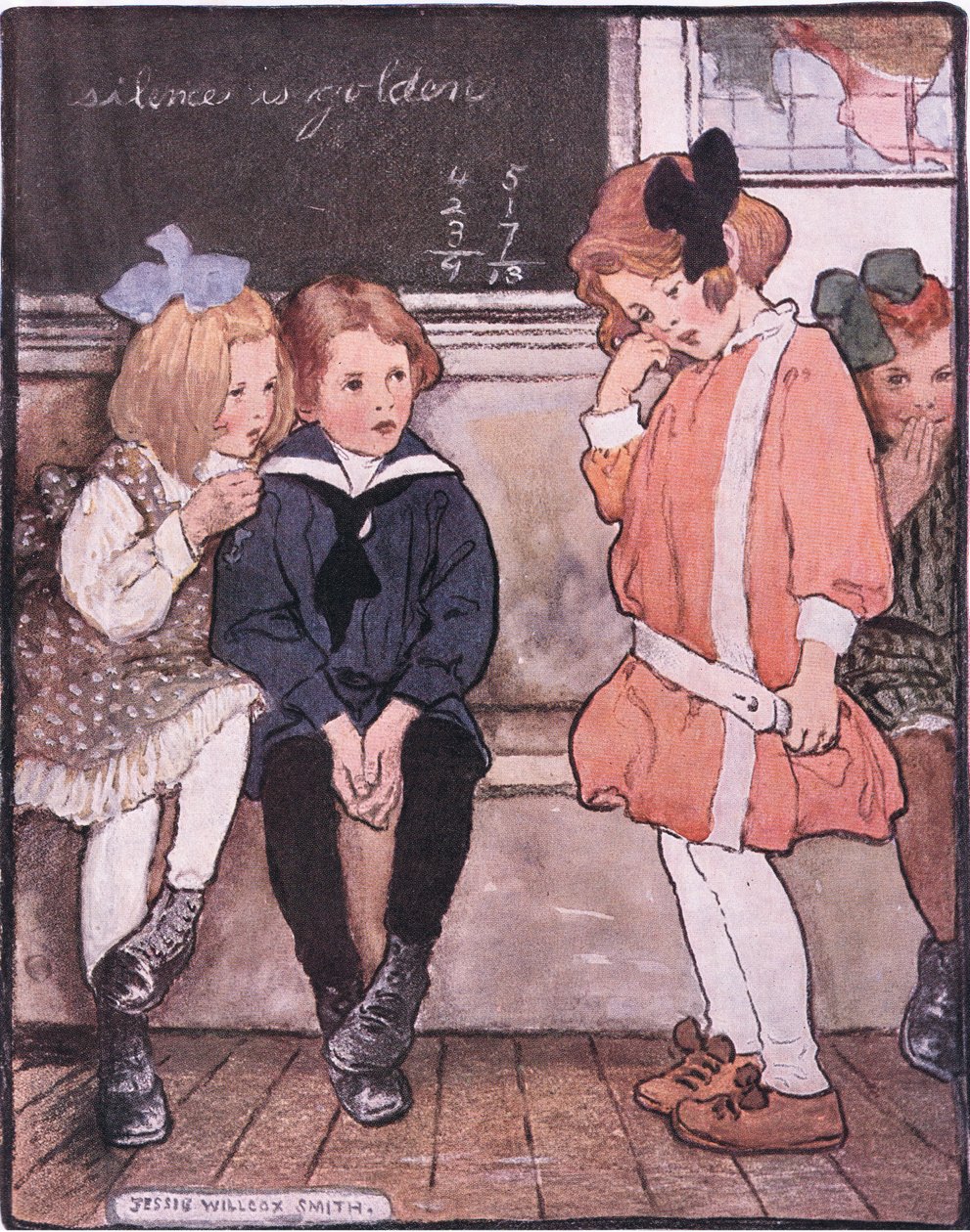 Lejött az emelvényről, még mindig bátran visszafojtva könnyeit (színes litho) alkotó: Jessie Willcox Smith