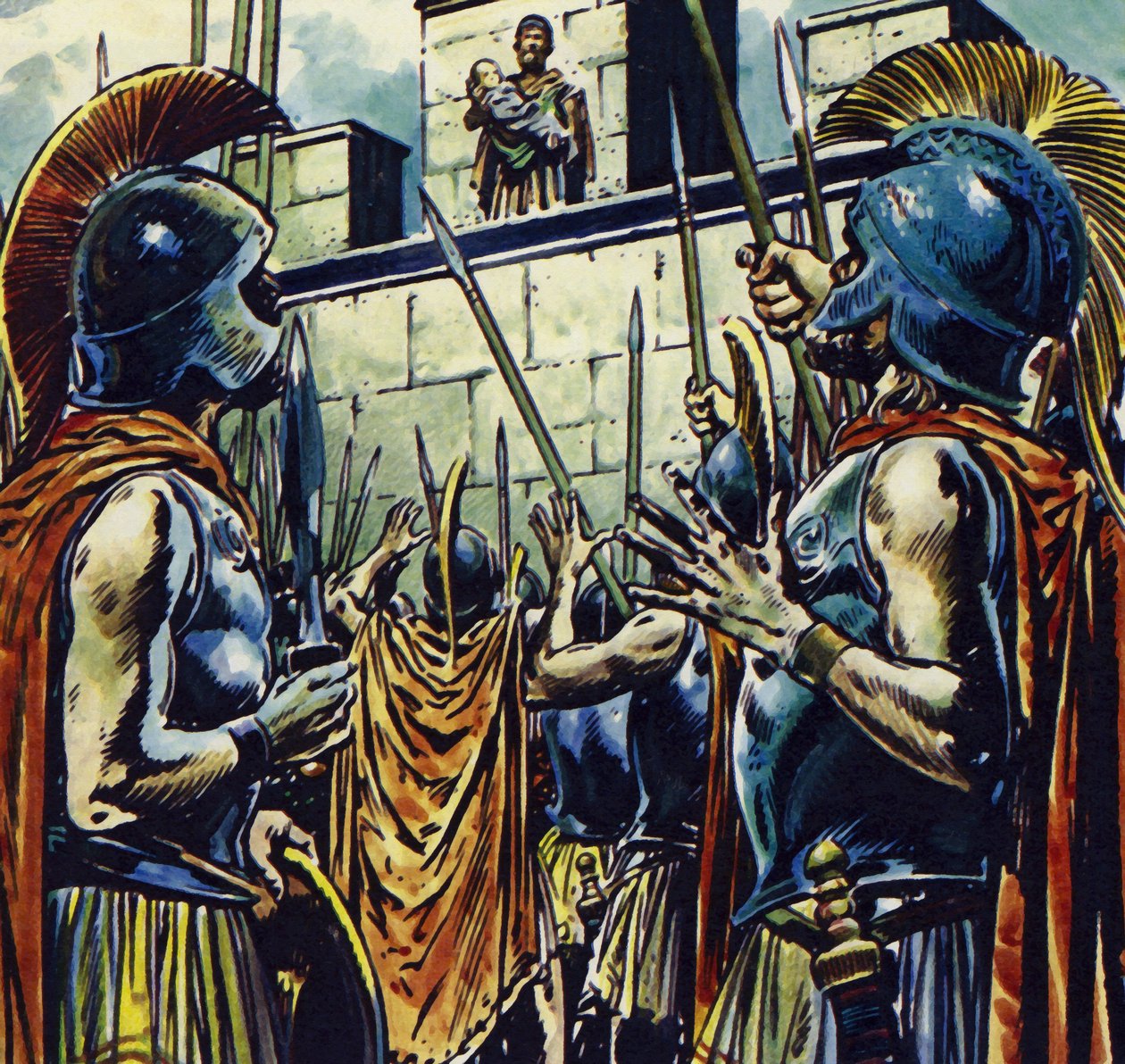 Nagy Sándor II. Fülöp macedóniai király fia volt (színes litográfia) alkotó: Jesus Blasco