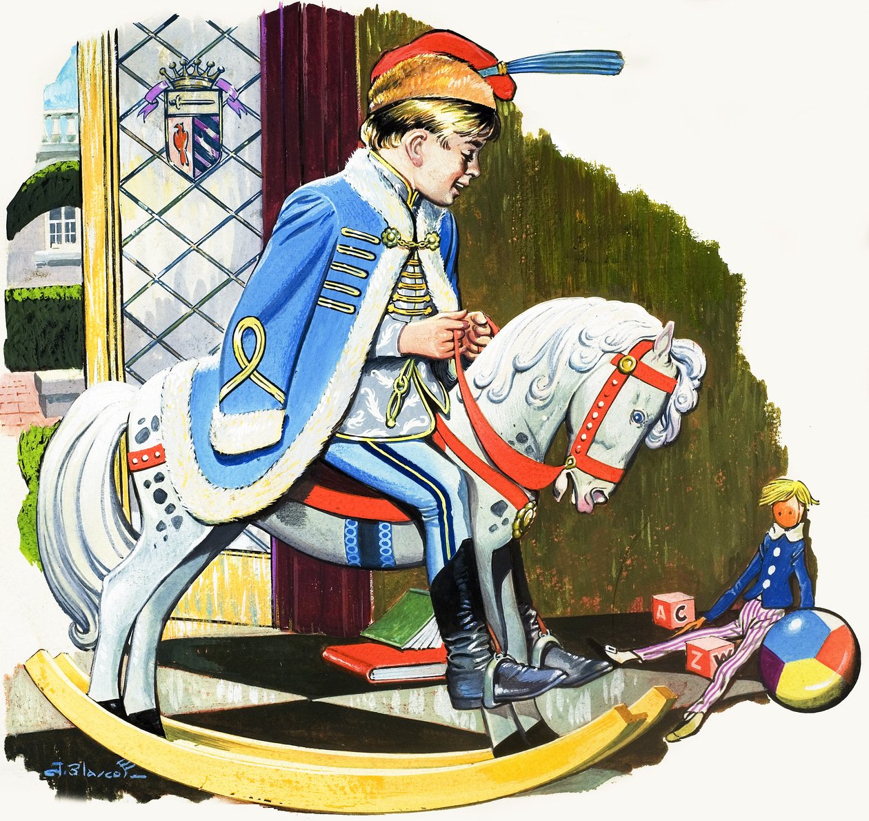Fiú hintalovon, illusztráció a 