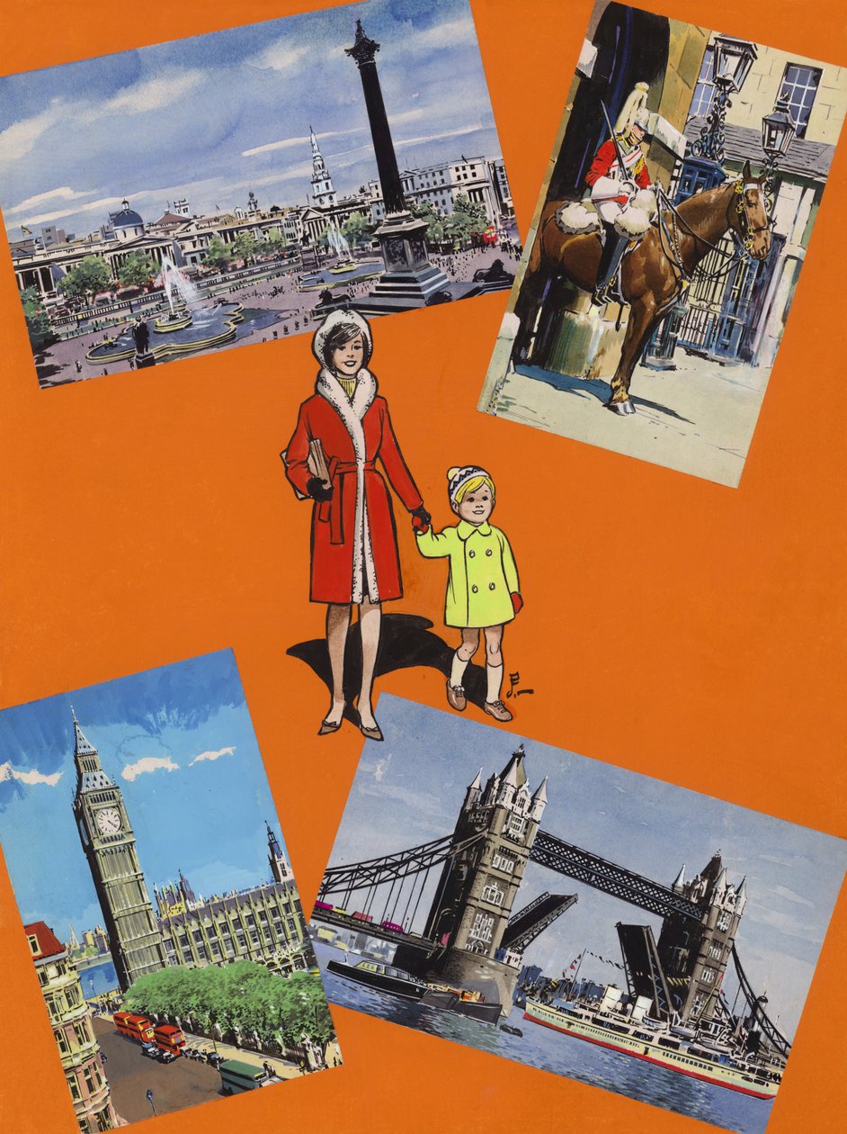 Látogatás Londonban az 1960-as években (gouache, papír) alkotó: Jesus Blasco