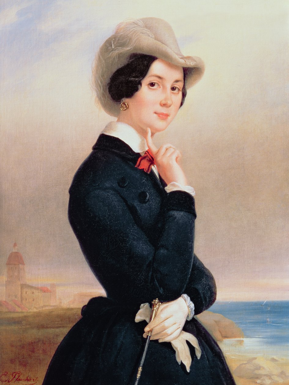 Vera Samoilova portréja, 1840-es évek alkotó: Jewgenij Alexandrowitsch Pluchart