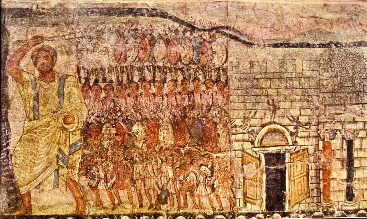 Exodus és átkelés a Vörös-tengeren (tempera gipszön) alkotó: Jewish School