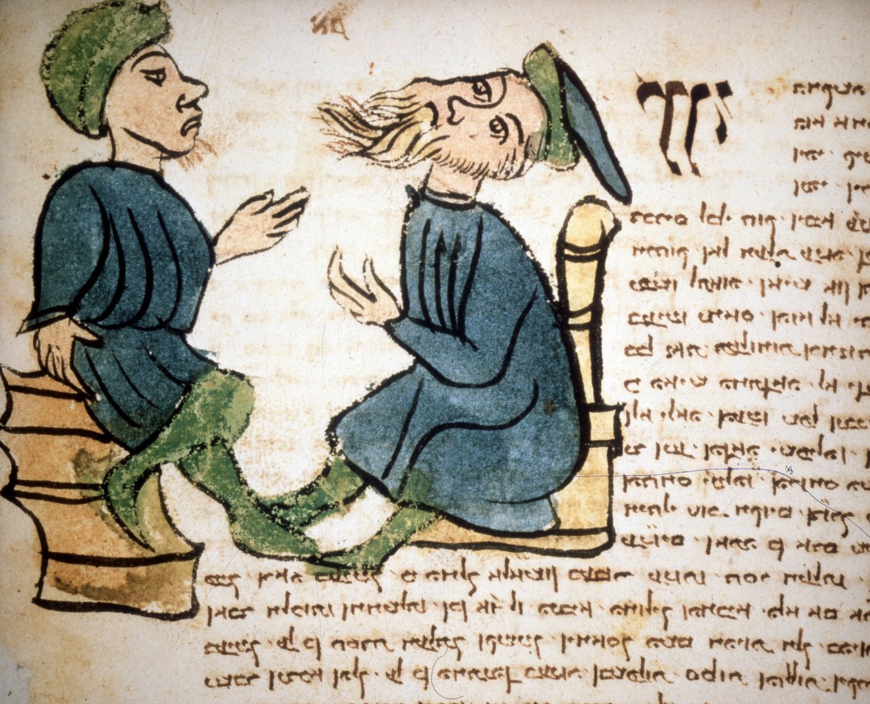 Judaizmus: A rabbi tanulásának ábrázolása. 15. századi kézirat. Biblioteca Palatina, Parma alkotó: Jewish School