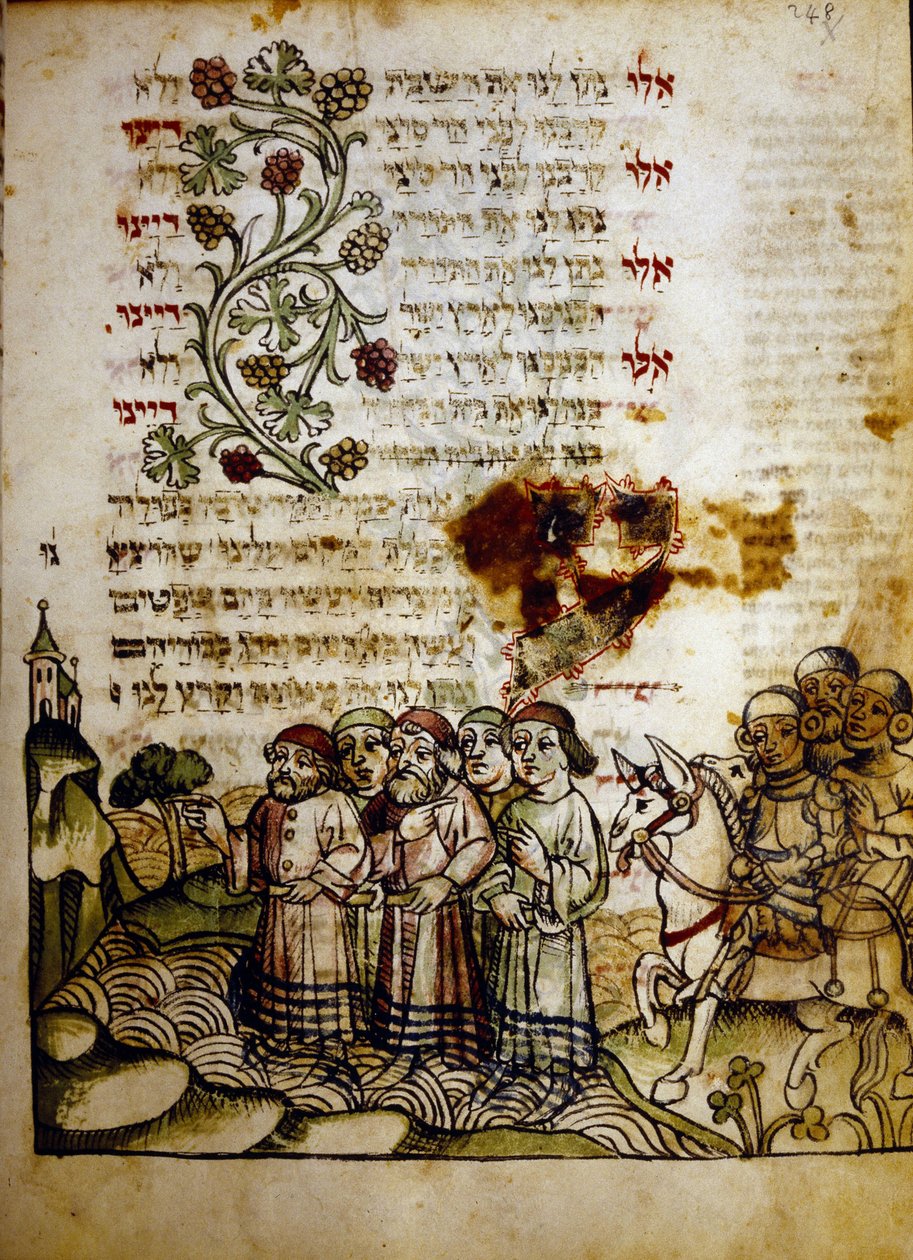 A Vörös-tenger átjárója, egy 15. századi Machazorból, Biblioteca Palatina, Parma alkotó: Jewish School