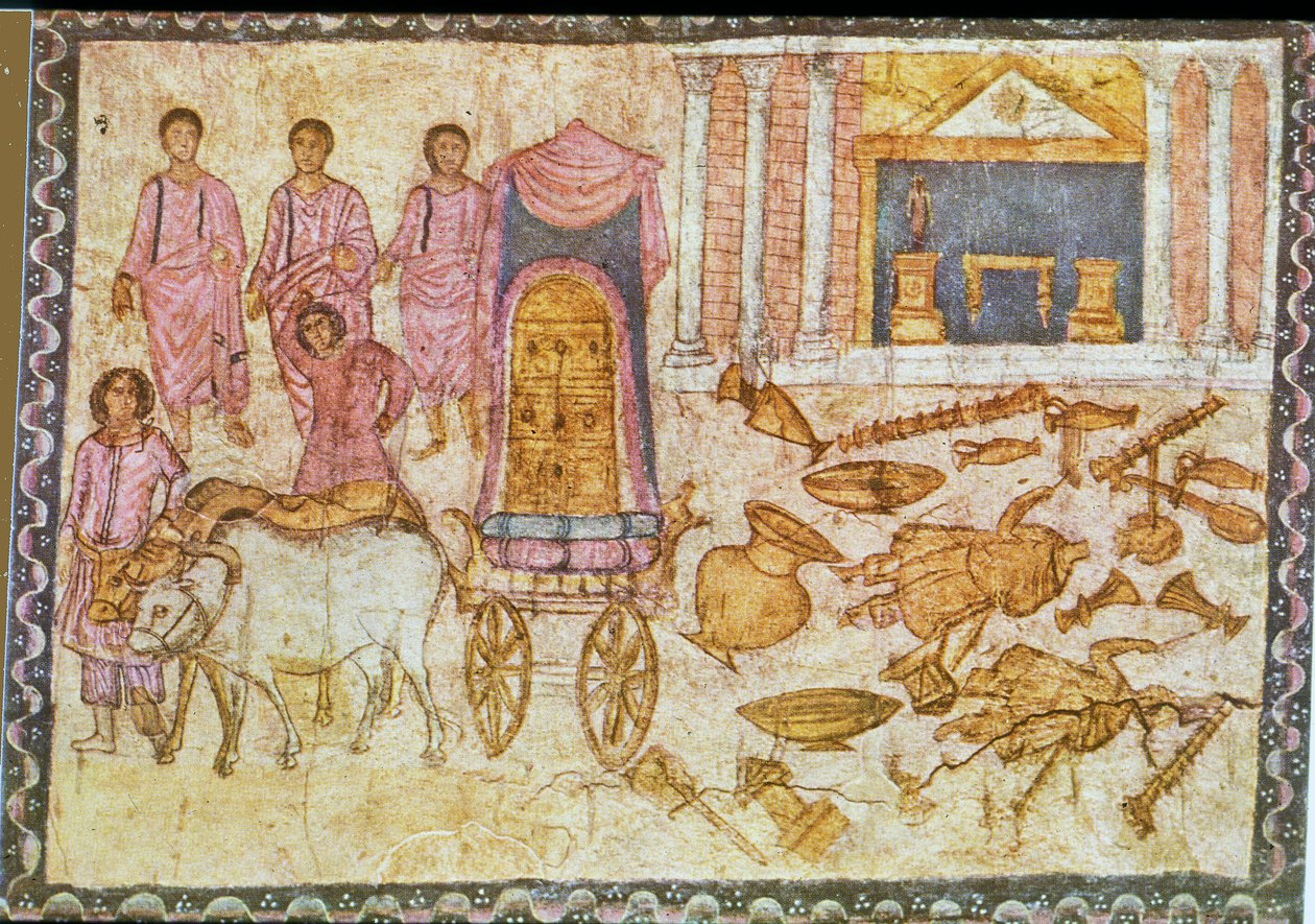 A frigyláda a filiszteusok földjén (tempera gipszön) alkotó: Jewish School