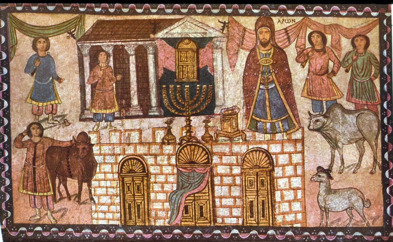 A Tabernákulum és papjai (tempera gipszön) alkotó: Jewish School