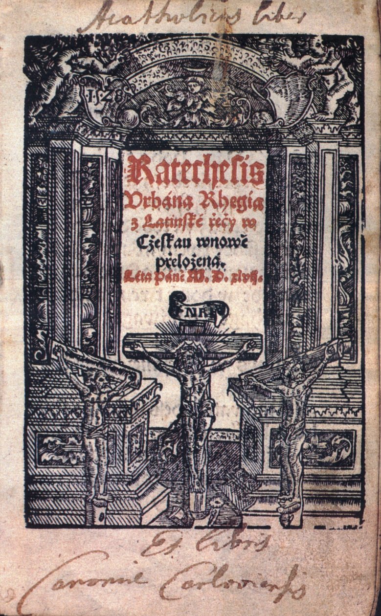 Az Urban Rhegía katekézisét lefordítják a latin nyelvből Cžeskában. Az Úr évei M. D. xlvii. alkotó: Jiří Melantrich z Aventina