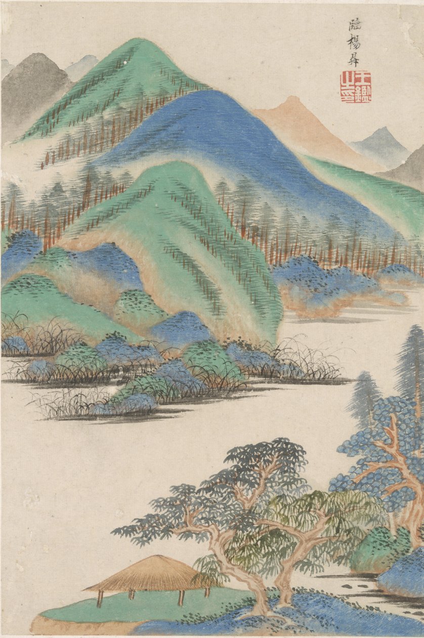 Táj különböző régi mesterek stílusában: Yang Sheng stílusában, 1669 alkotó: Wang Jian