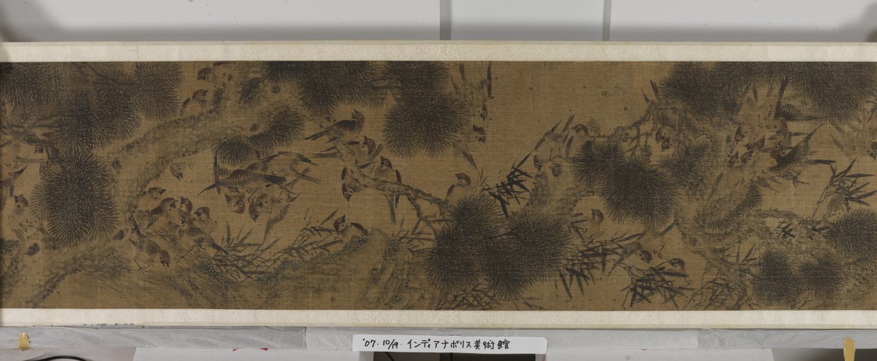 Száz madár (tinta és színek selyemen) alkotó: Jiang (after) Tingxi