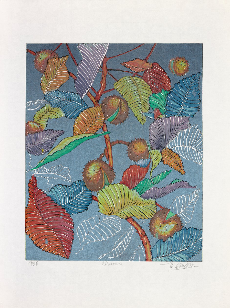 Autumn, 2019 (woodcut) alkotó: Jim Monson
