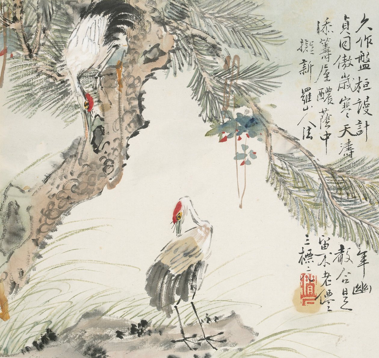 Darupár egy fenyőfa mellett, 1857 alkotó: Jin Yuan