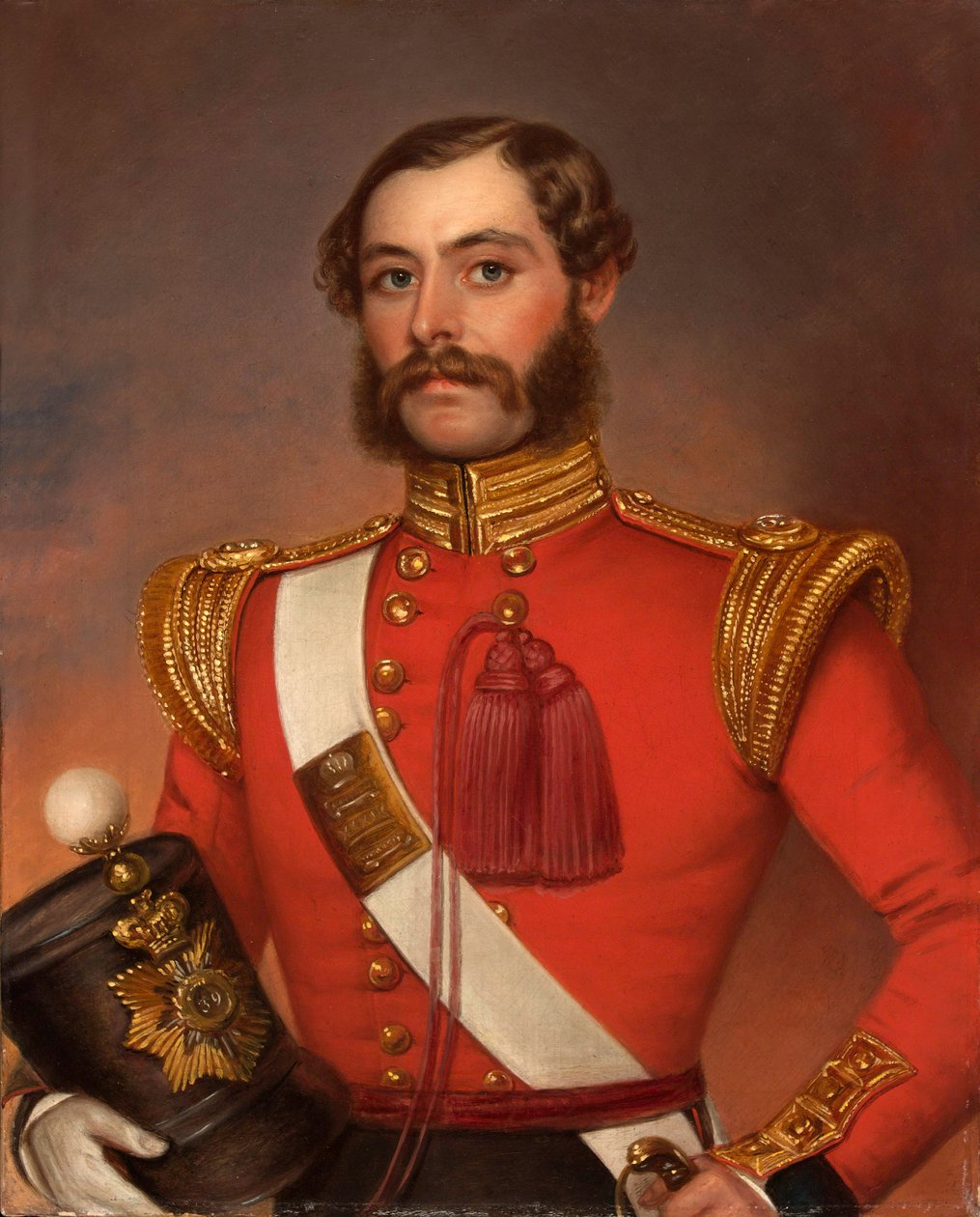 William Munro hadnagy, 39. (Dorsetshire) Lábezred, 1844 körül (olaj, vászon) alkotó: Jivan Ram