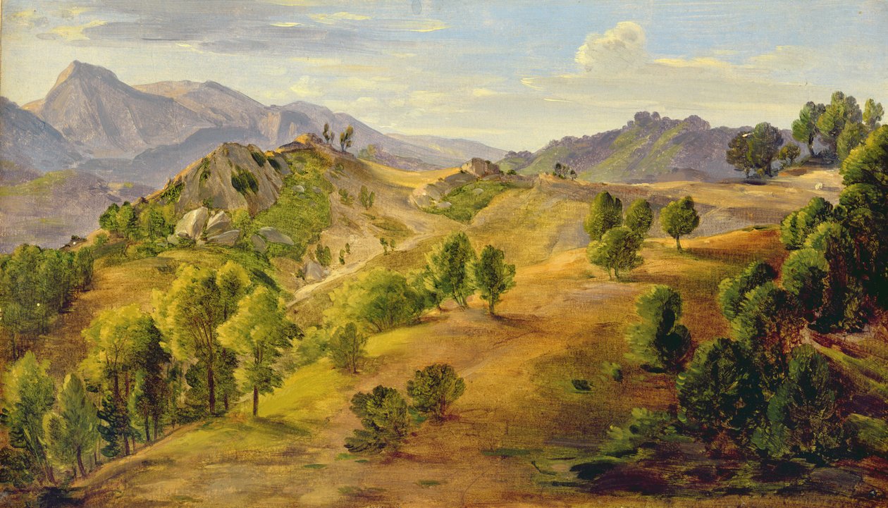 A Serpentara Olevanóban, 1824 körül (olaj, papír, a fedélzeten) alkotó: Joachim Faber