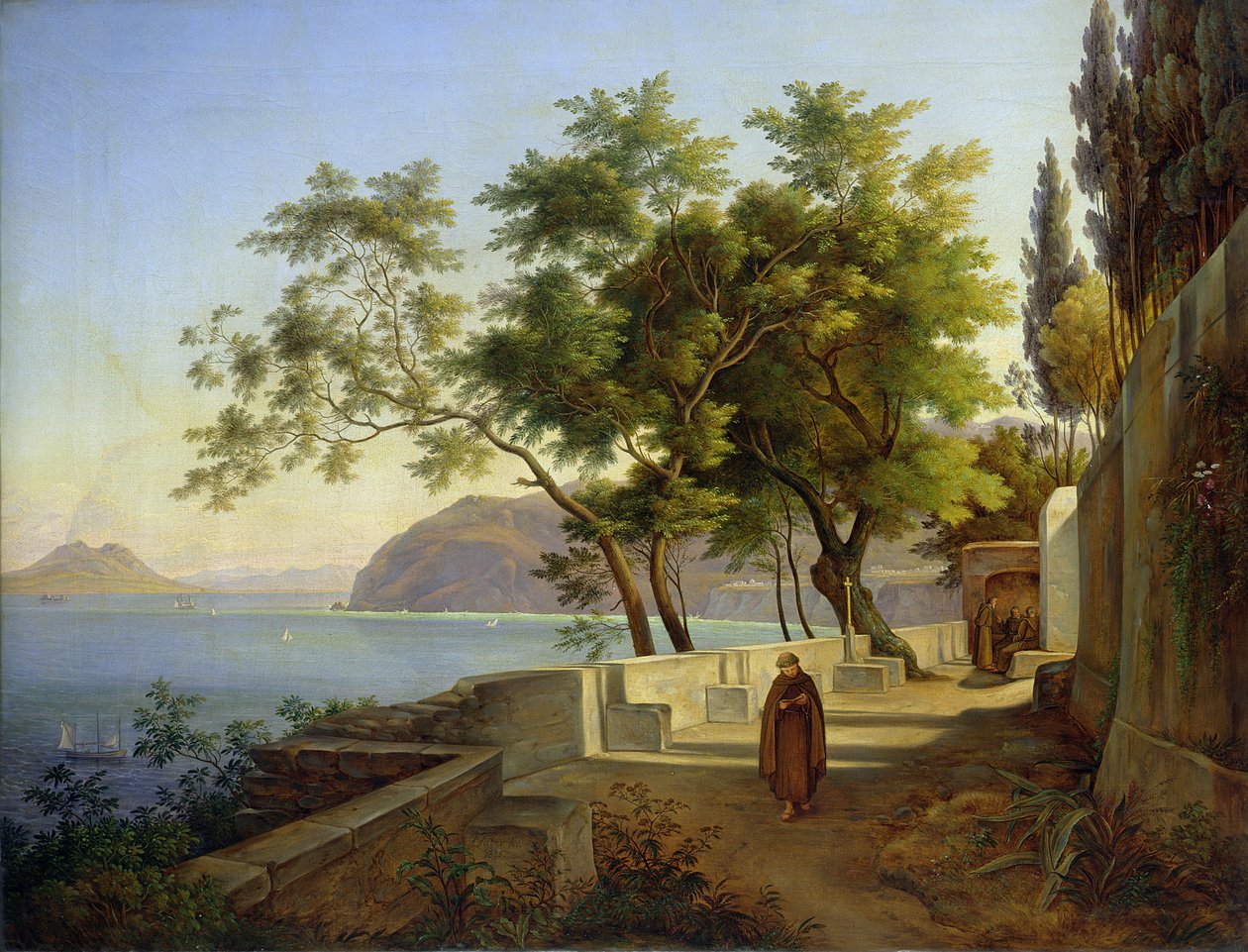 A kapucinusok terasza Sorrentóban, 1828 alkotó: Joachim Faber