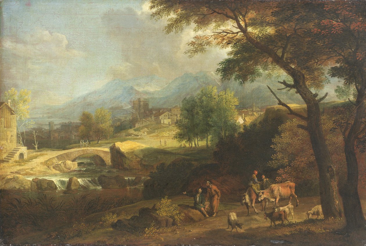 Pásztorok a tájban alkotó: Joachim Franz Beich