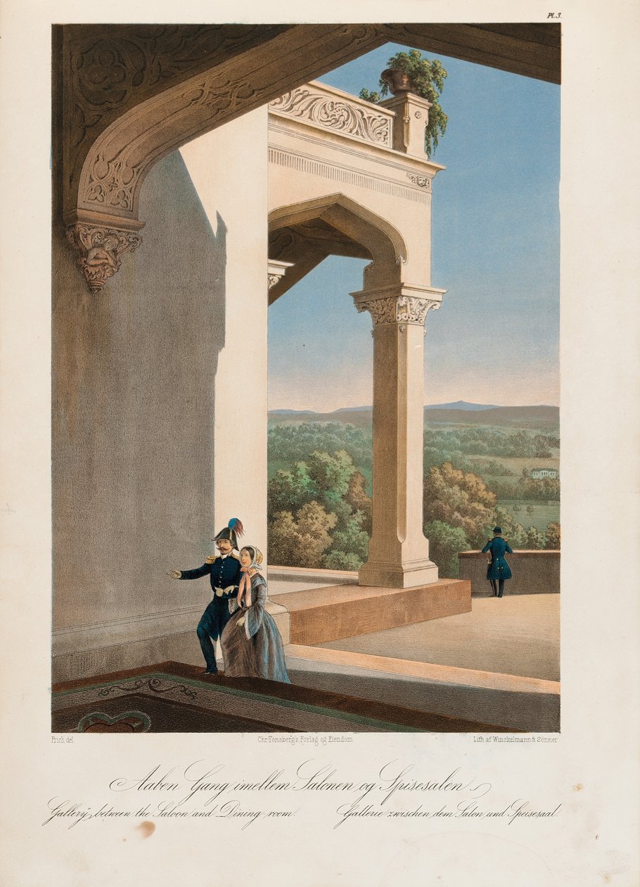 Oscharshal Galéria a szalon és az ebédlő között, 1852 alkotó: Joachim Frich