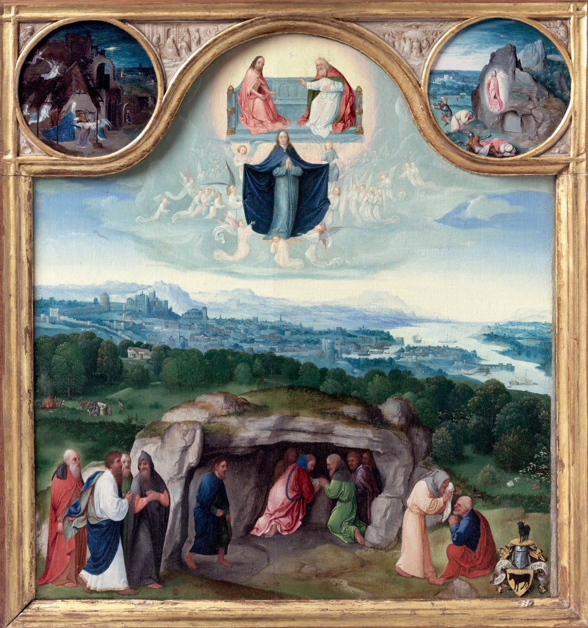Szűz Mária mennybevétele, a születés, a feltámadás, a bölcsek imádása, az As... alkotó: Joachim Patinir