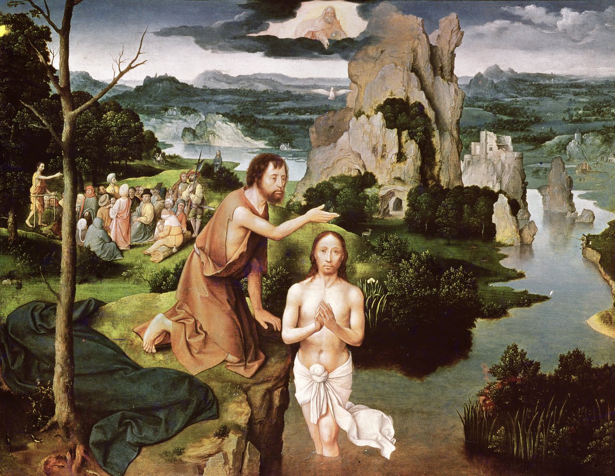 Krisztus megkeresztelkedése, 1515 körül alkotó: Joachim Patinir