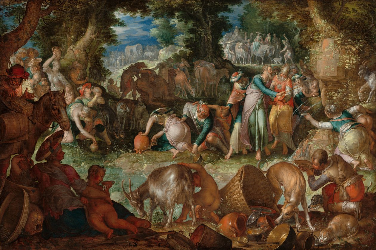 Mózes a sziklára csap alkotó: Joachim Wtewael or Utewael