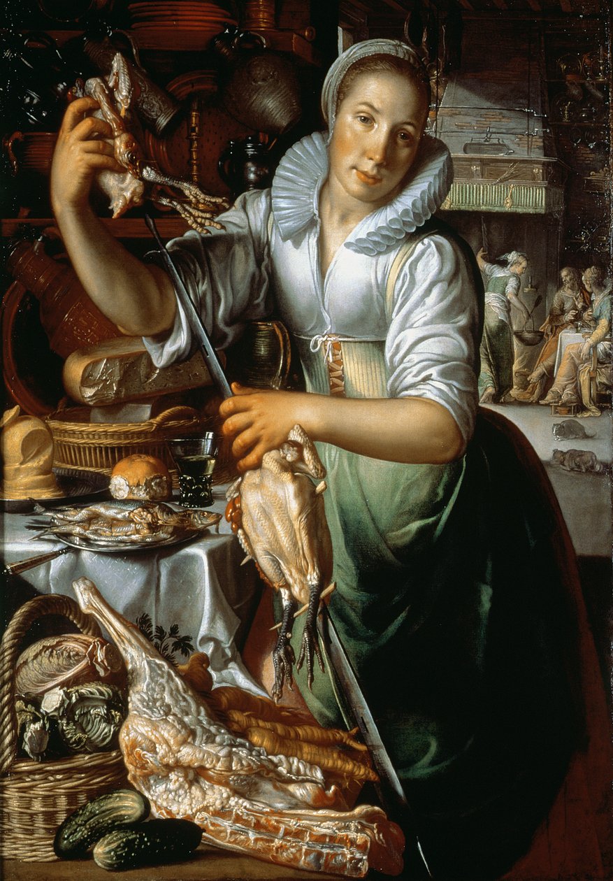 A konyhalány (Krisztussal, Máriával és Mártával) 1620-25 körül alkotó: Joachim Wtewael or Utewael