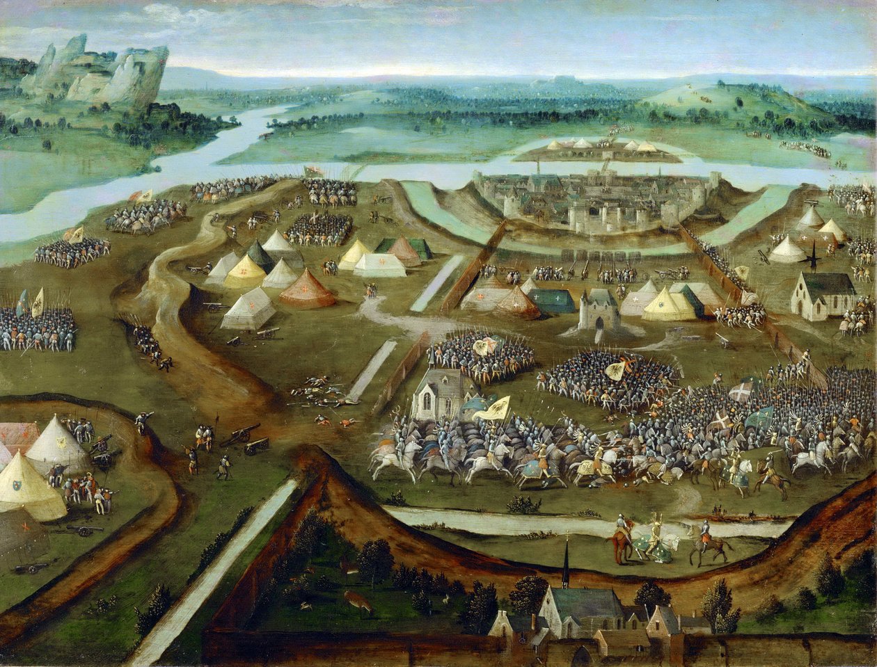 Korai holland művészet: La bataille de Pavie - Pavia csata par Patinier (Patenier ou Patinir), Joachim, követője, kb 1530. Olaj, fa, 31x41. Művészettörténeti Múzeum, Vienne alkotó: Joachim (follower of) Patenier or Patinir