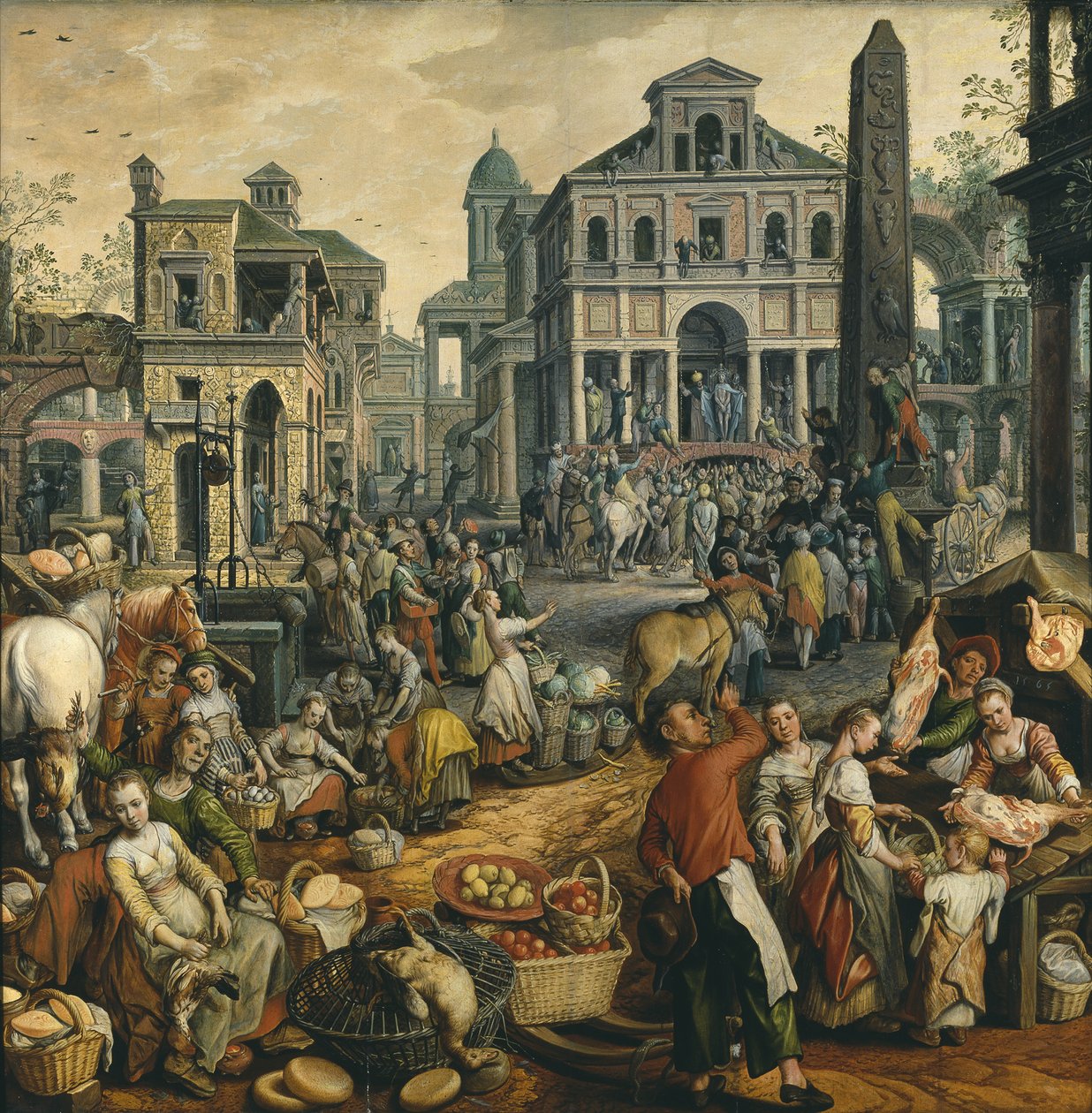 Piaci jelenet az Ecce Homo-val, 1565 alkotó: Joachim Beuckelaer